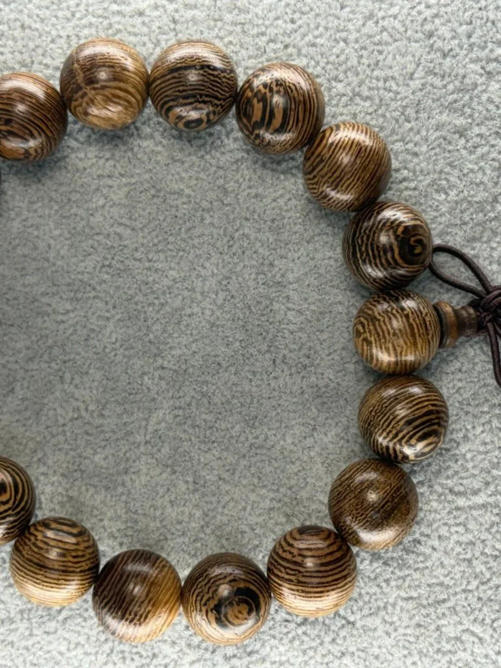 Wenge Wood Bead Bracelet 12mmx17 Chicken-Wing Timber Meditation Mala 14.99g